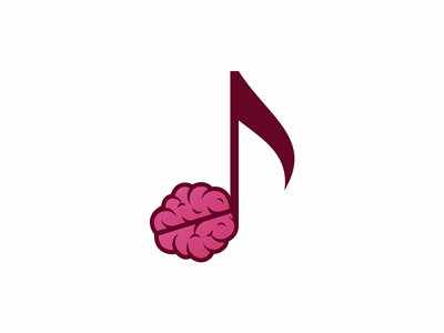 Note brain logo music note smart symbol