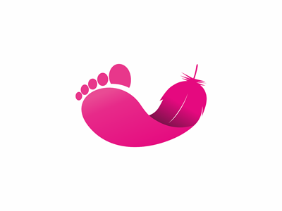 Foot feather foot leg logo symbol