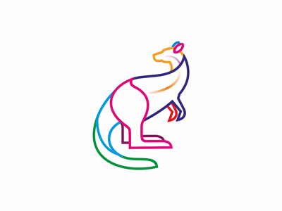 Kangaroo animal kangaroo line logo symbol