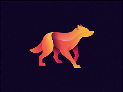 Wolf animal icon illustration logo wolf