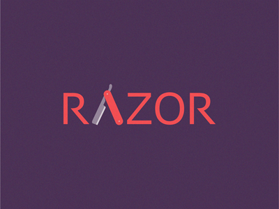 Razor barber icon logo razor shop