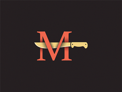 machete letter M letter logo machete sign symbol