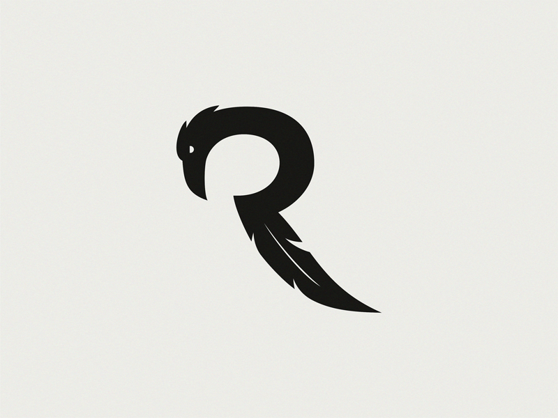 Raven letter R 