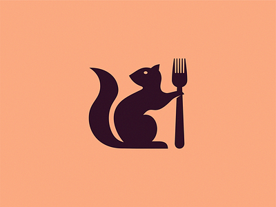 Chipmunk (wip) chipmunk food fork letter logo sign symbol