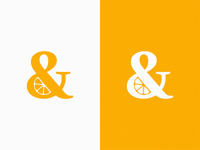 Ampersand / lemon brand icon identity illustration logo