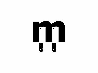 machete letter m icon logo sign symbol