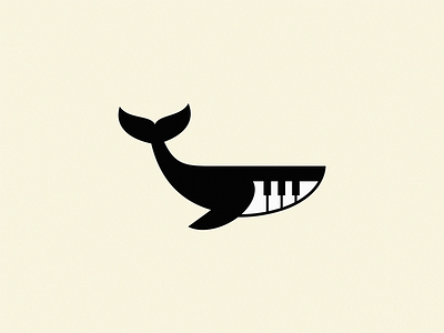 whale piano icon logo sign symbol