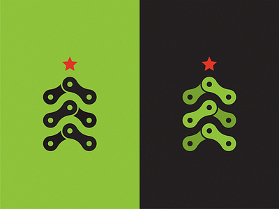 Christmas bike icon illustration logo symbol