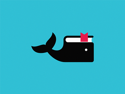 Book Whale icon illustration logo symbol