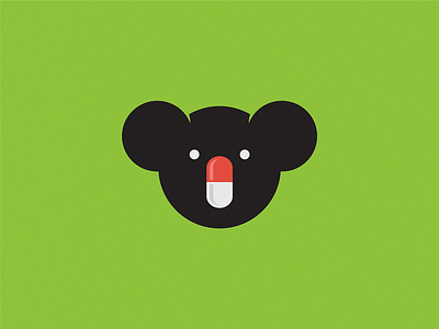 Koala Pill icon illustration logo symbol