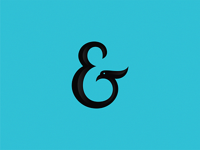 ampersand bird icon illustration logo symbol