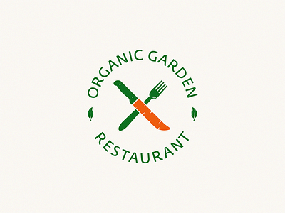 Organic Garden icon illustration logo symbol