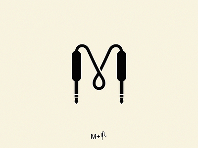 Music letter M icon illustration logo symbol