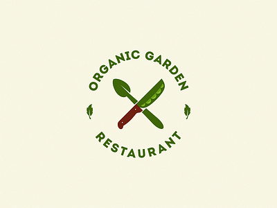 Organic Garden icon illustration logo symbol