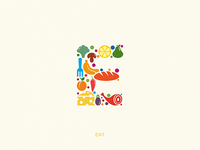 Eat letter E icon illustration logo symbol