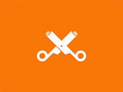 scissors paper cut icon illustration logo symbol