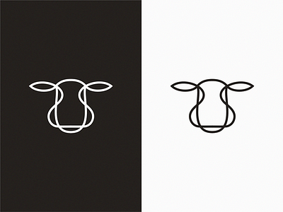 Cow icon illustration logo symbol