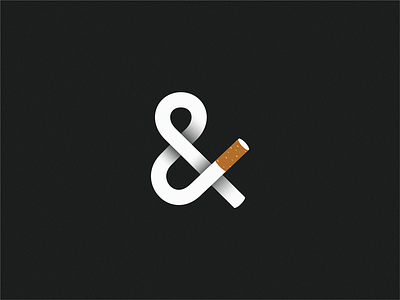 Cigarette Ampersand icon logo sign symbol