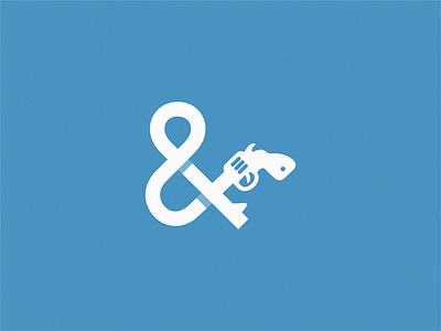 Ampersand / pistol brand design icon logo