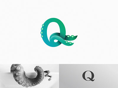 Octo + Q / logo idea icon logo sign symbol