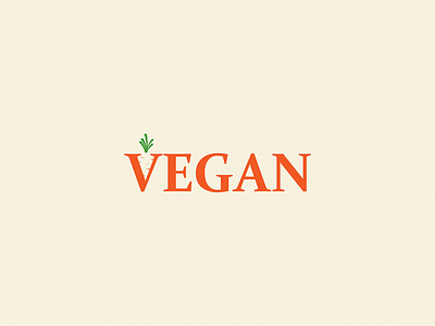 Vegan brand design icon logo