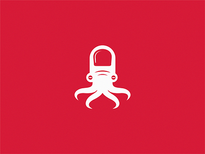 octo + finger / logo idea brand design icon logo