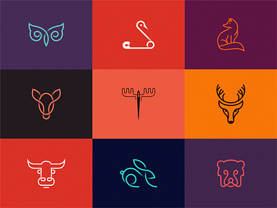 animals logos vol. 2 brand design icon logo