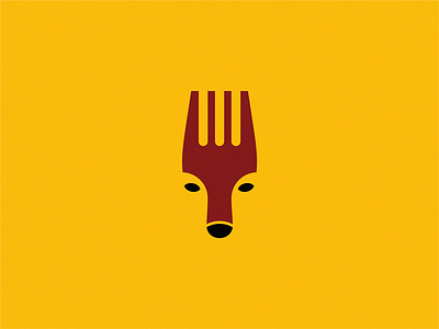 deer + fork logo idea brand design icon logo