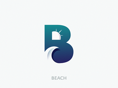 Beach letter B brand design icon logo yuro