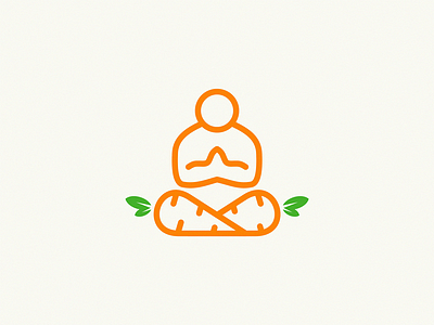 yoga / vegan / carrot brand design icon logo yuro