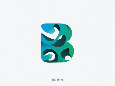 Brain letter B brand design icon logo yuro