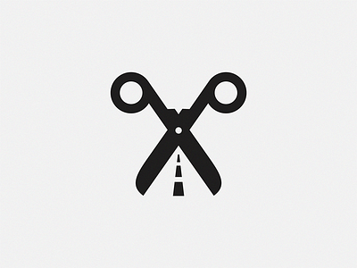 road / barbershop brand design icon logo yuro