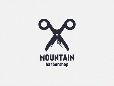 Mountain / barbershop brand design icon logo yuro