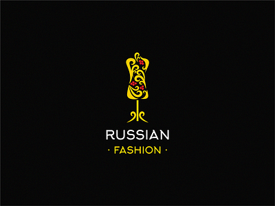 Khokhloma + mannequin brand design icon logo yuro