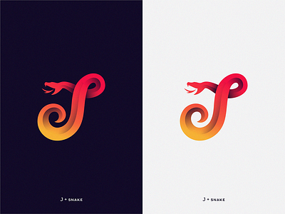 J + Snake brand design icon logo yuro
