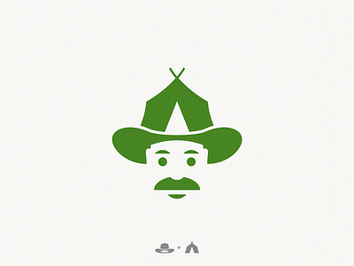 man traveler / hat + camp brand design icon logo yuro