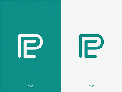 PE brand design icon logo yuro