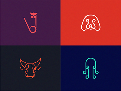 Hi guys. My collection of animals. brand design icon logo yuro