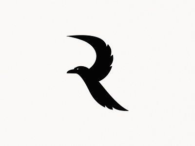 letter R / Raven brand identity letter logo sign