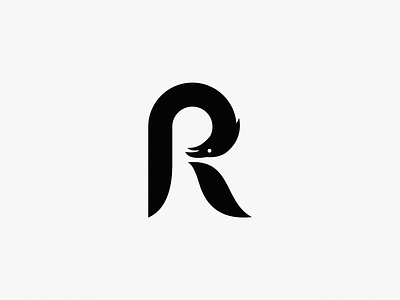 letter R / Raven brand design icon letter logo symbol