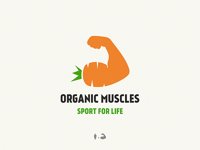 organic Muscles brand design icon logo symbol