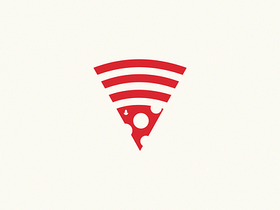 Pizza / Wi-Fi brand design icon logo symbol