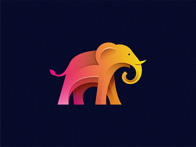 Elephant animal brand design icon illustration logo symbol