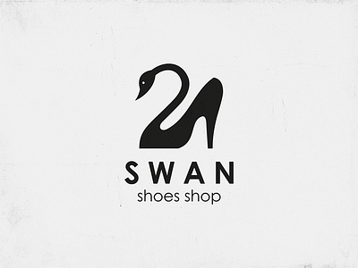 Swan shoes brand design icon logo symbol