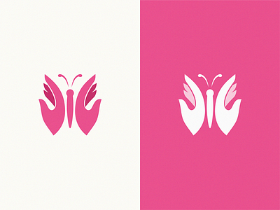 butterfly + hand / logo concept for massage. icon logo symbol