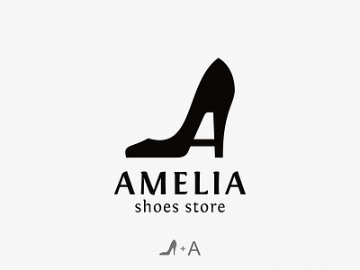 Amelia shoes brand design icon identity illustration logo sign symbol yuro