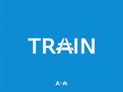 Train / A + Rails brand design icon logo rails symbol train