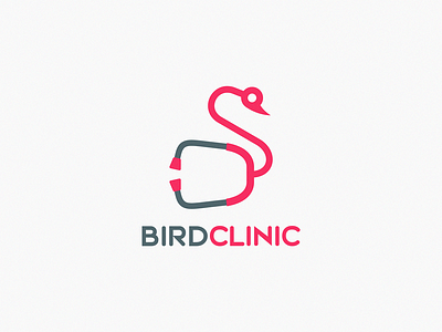 Bird clinic bird brand clinic design icon logo swan symbol