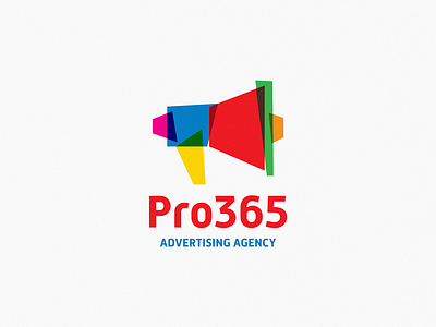 Pro365 advertising agency brand design icon logo speaker symbol