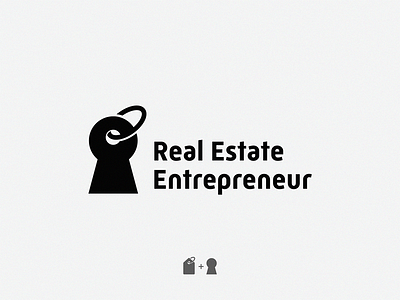 Real Estate / keyhole + tag brand design icon logo real estate symbol